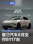 智己汽车8月交付6117台，同比增长239%