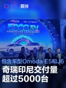 奇瑞印尼交付量超过5000台，包含车型OMODA，E5和J6